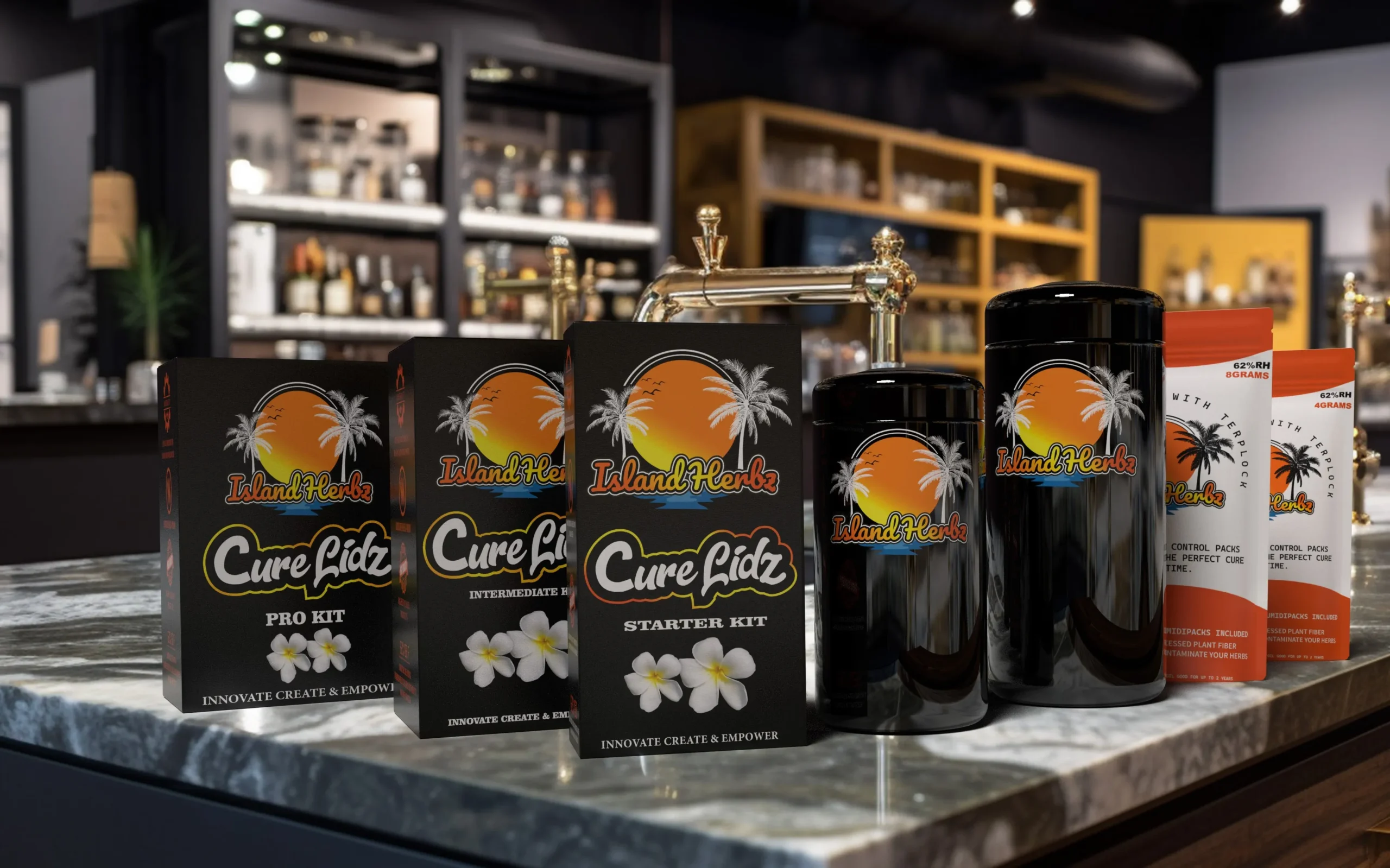 Digital Airtight, Smell Proof Bio-Photonic Jars & Smart Mason Lids With Island Herbz: Superior Curing & Freshness Preservation