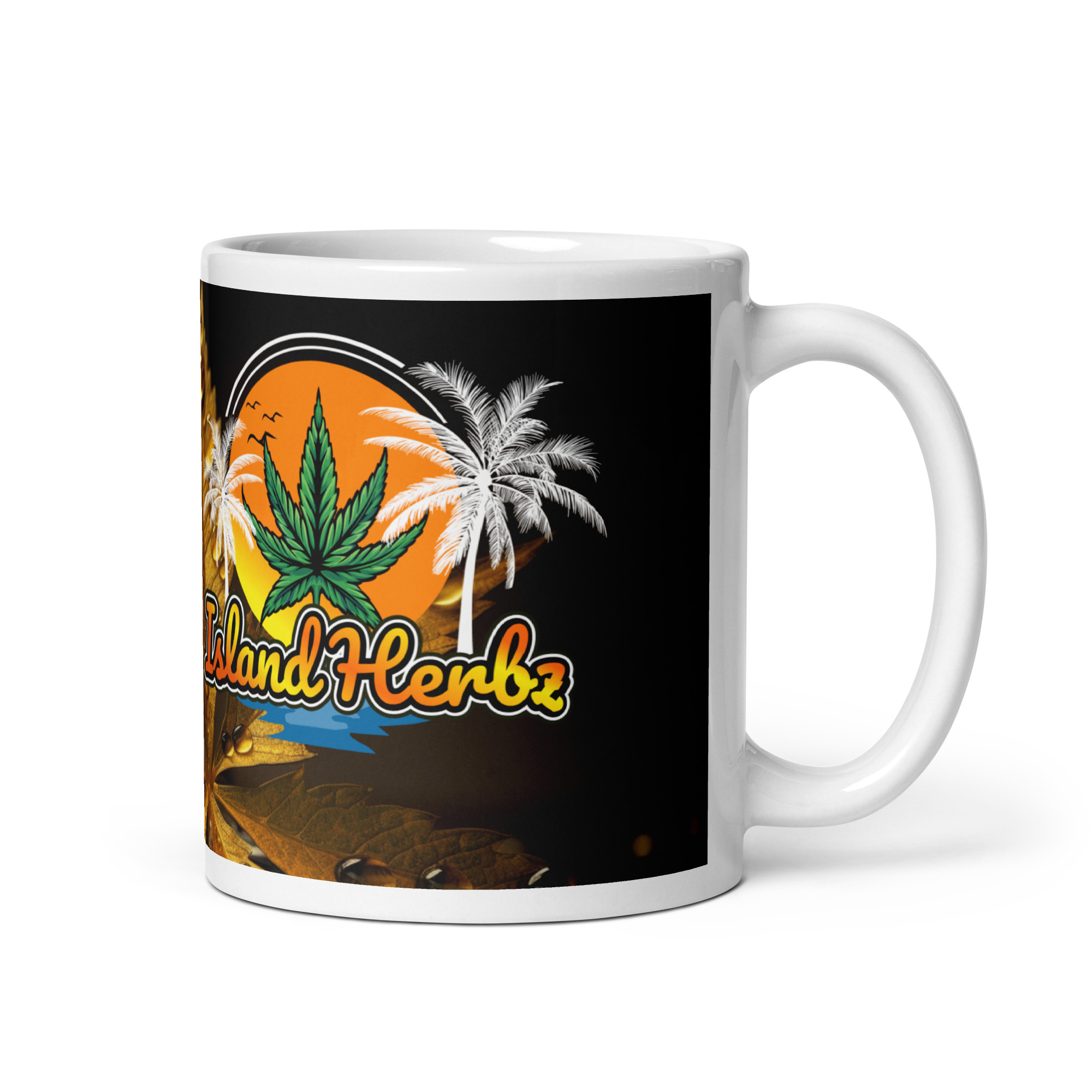 Island Herbz Liquid Gold Wet Leaf Glossy Mug - Image 5