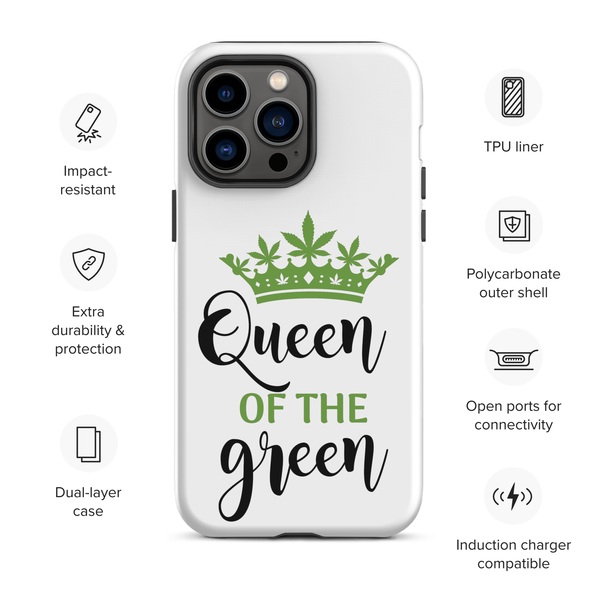 Queen Of The Green Logo iPhone® Case – Tough Protective Case for iPhone® 14, 15, 16 & 17 - Image 2