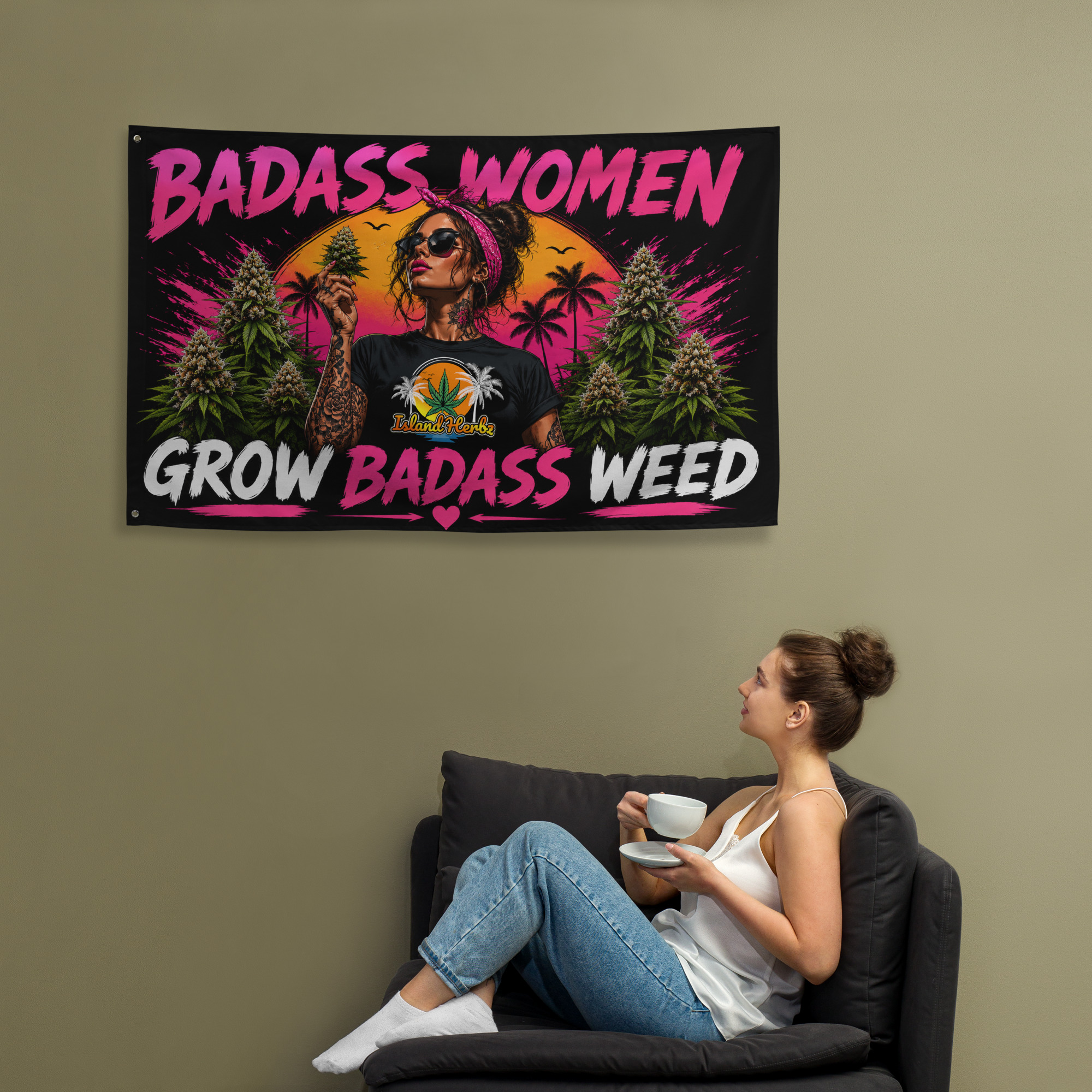 Badass Women Grow Badass Weed FlagBadass Women Grow Badass Weed Flag