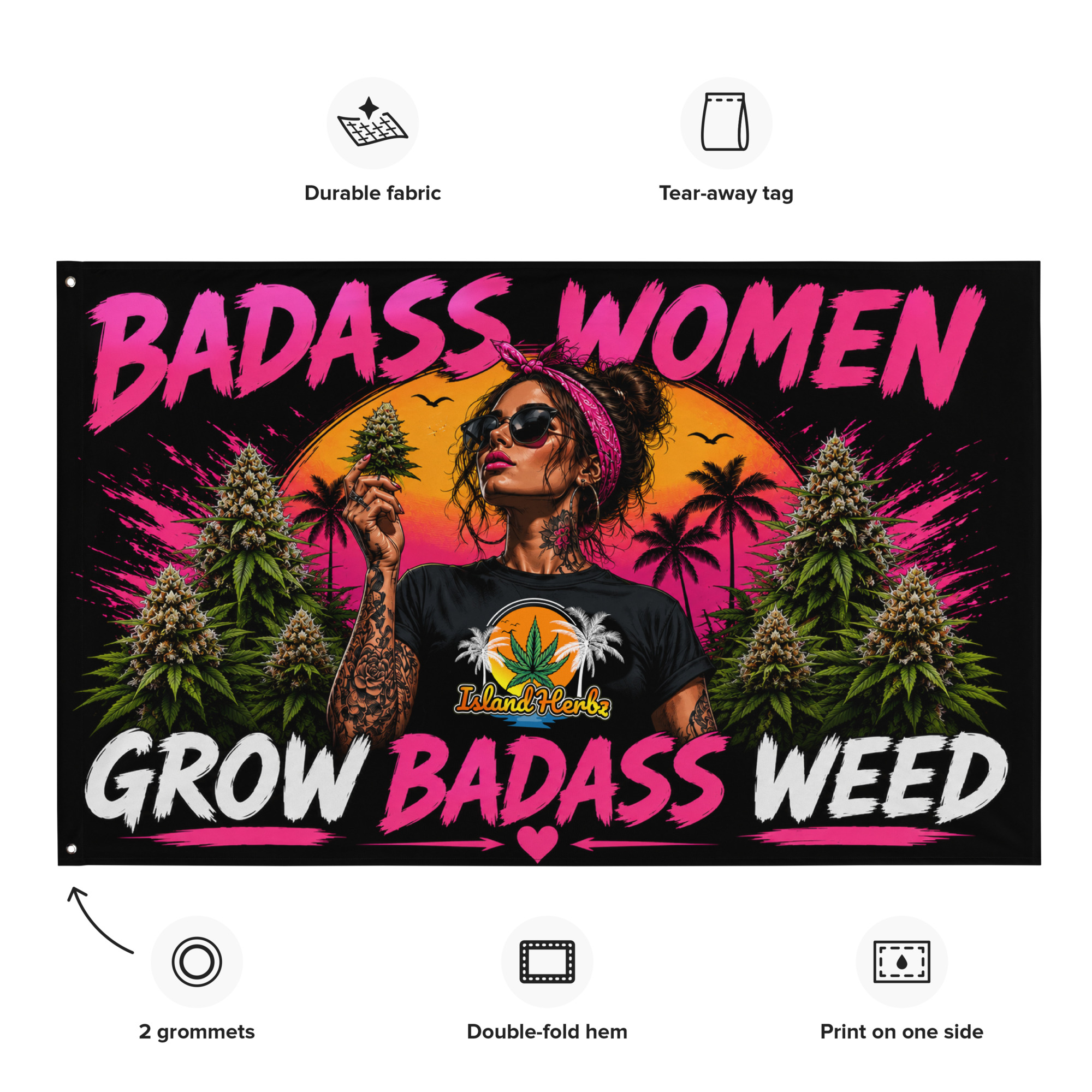 Badass Women Grow Badass Weed Flag