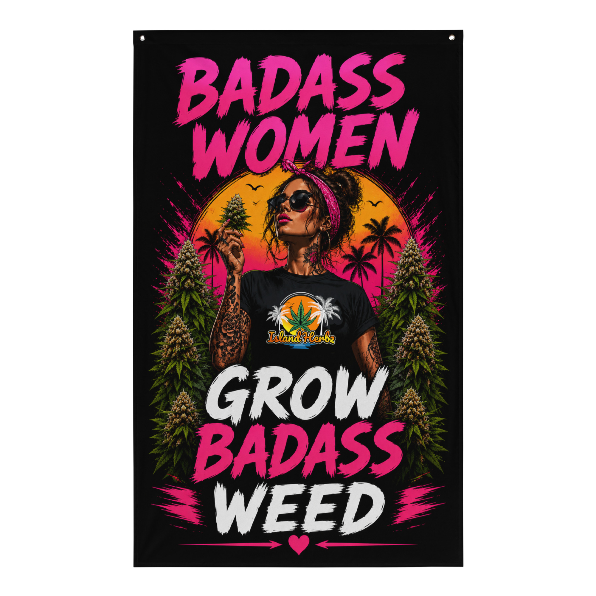 Badass Women Grow Badass Weed Vertical Flag – Grow Tent & Grow Room Banner - Image 6