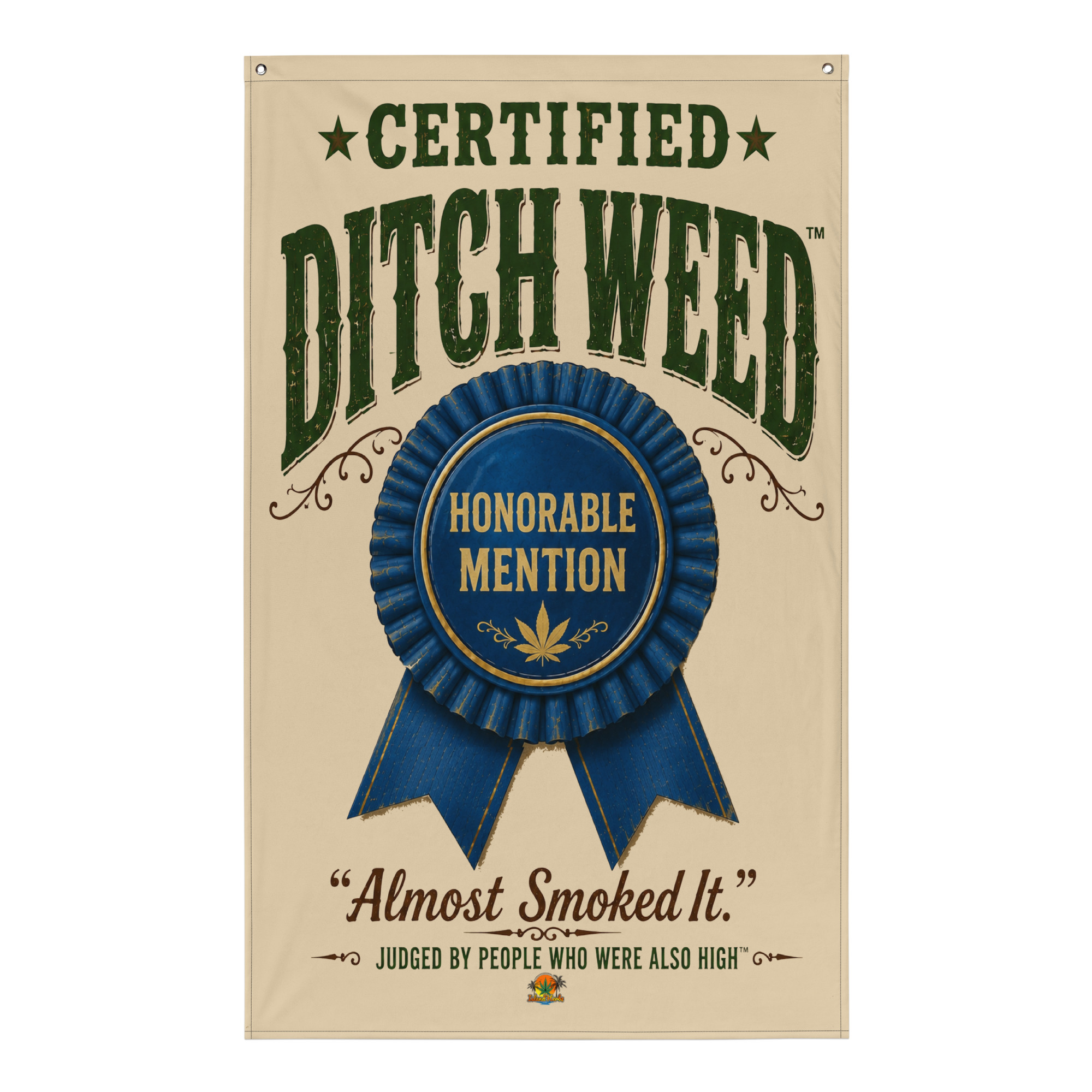 Certified Ditch Weed™ Vertical Flag | Funny Cannabis Grow Room Banner
