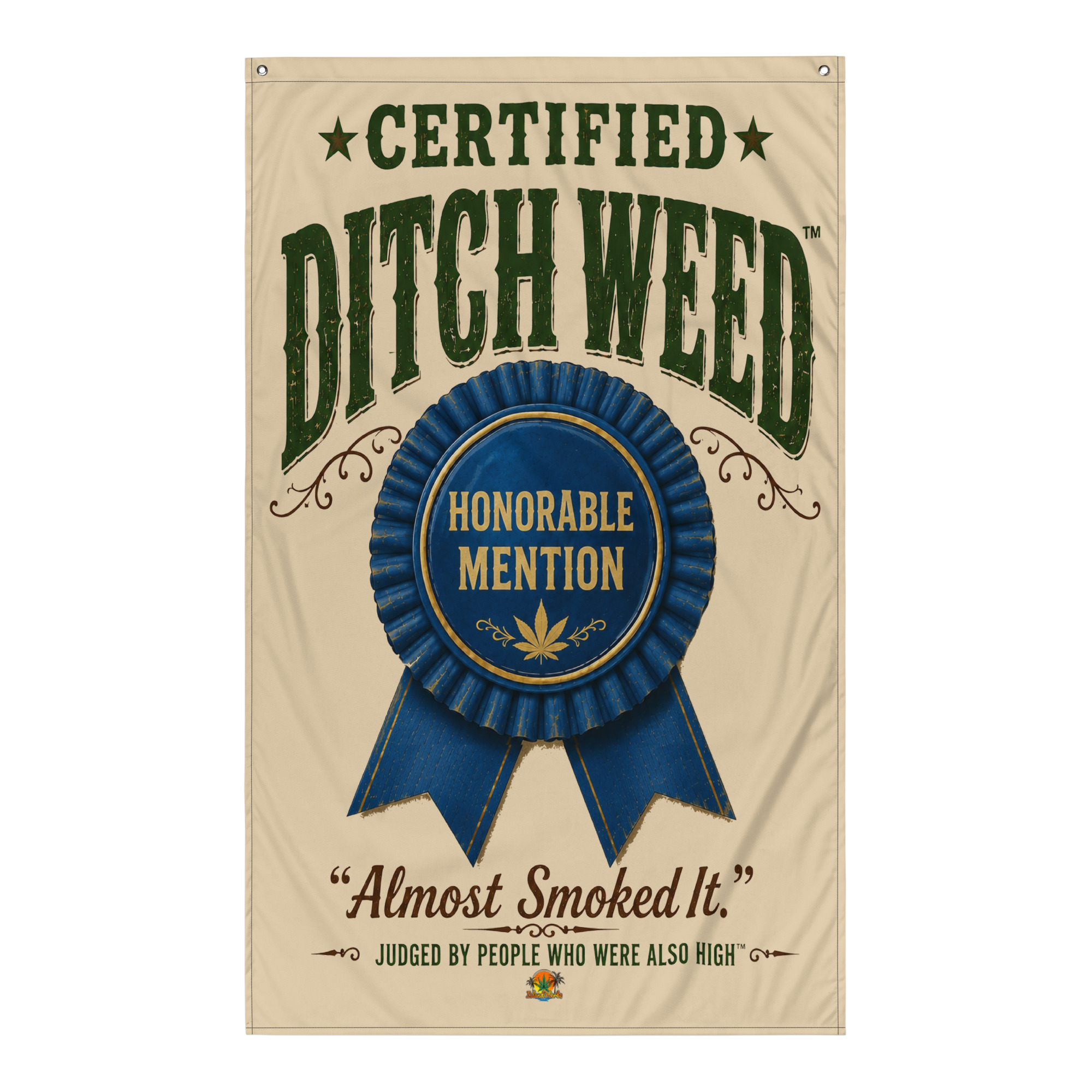 Certified Ditch Weed™ Vertical Flag | Funny Cannabis Grow Room Banner