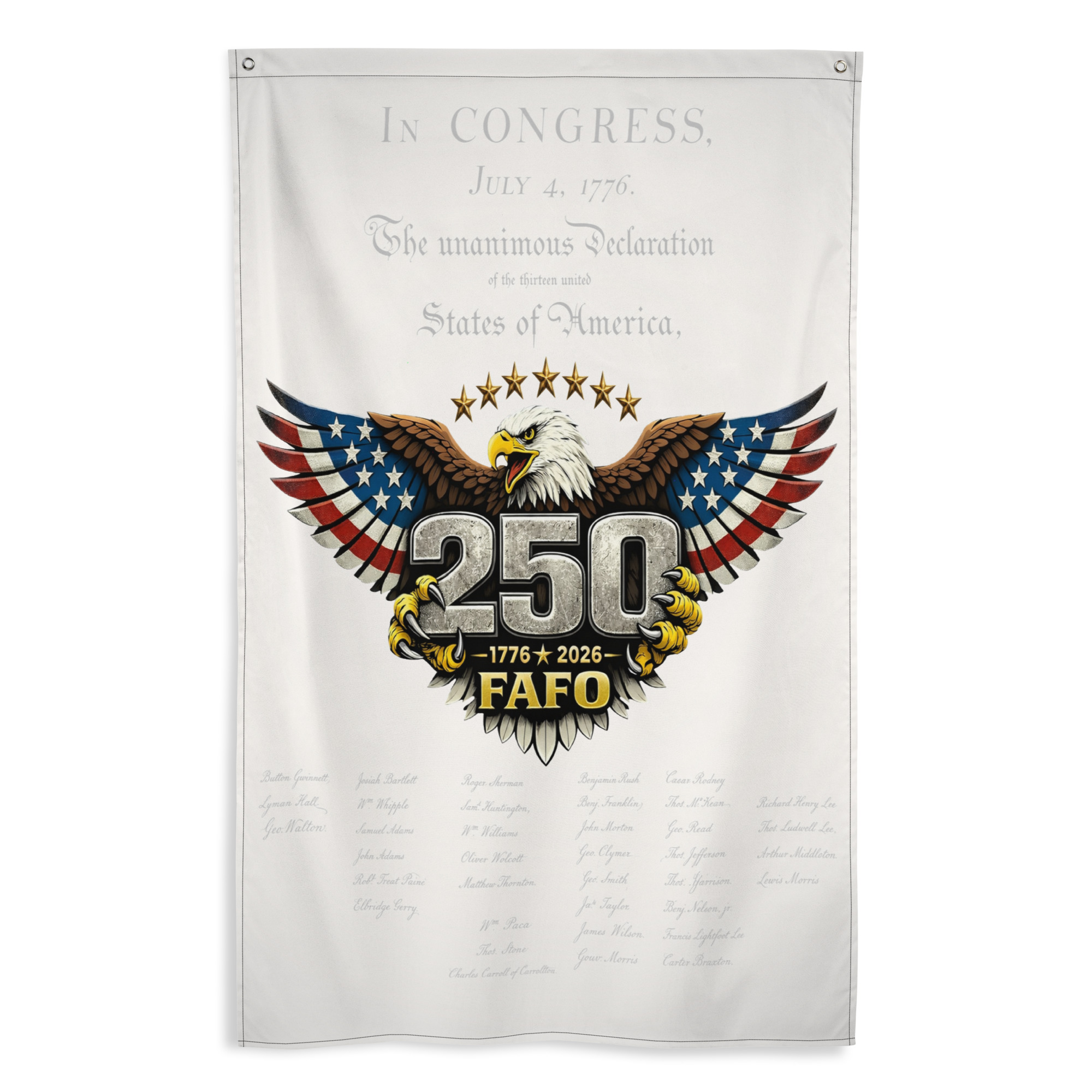 USA 250 Years FAFO™ Vertical Patriotic Flag | 1776–2026 Bald Eagle Banner
